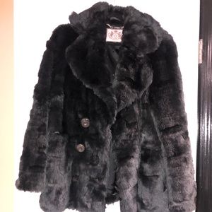 Juicy Couture black faux fur coat